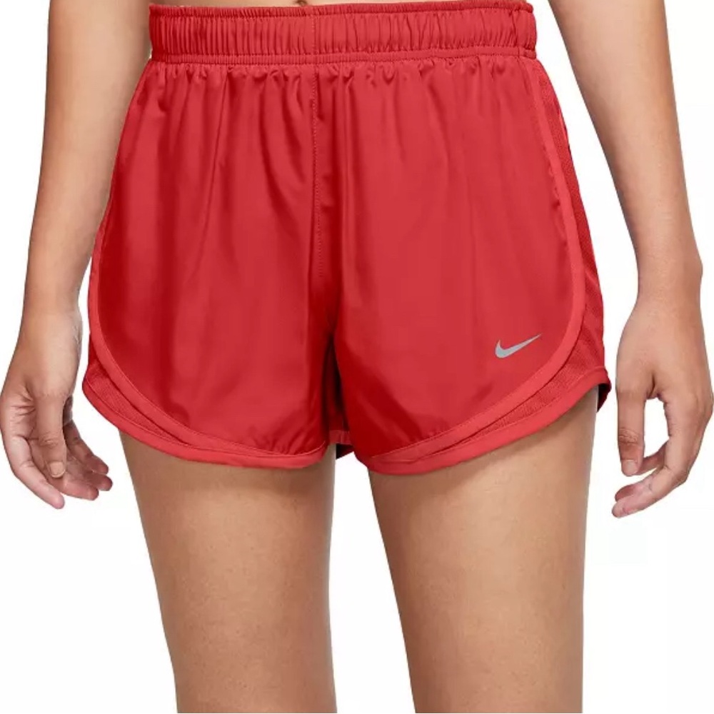 NWT Nike Dri-Fit Red Womens Brief-Lined Drawstring Running Shorts Size XS